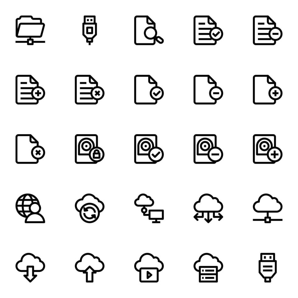 Outline icons for data science. vector