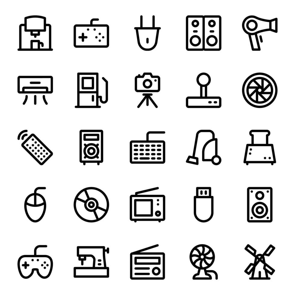 Outline icons for electronics. vector