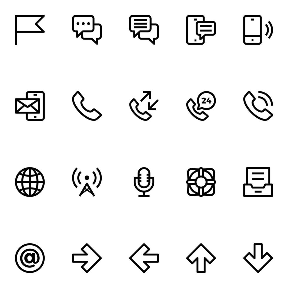 Outline icons for email. vector
