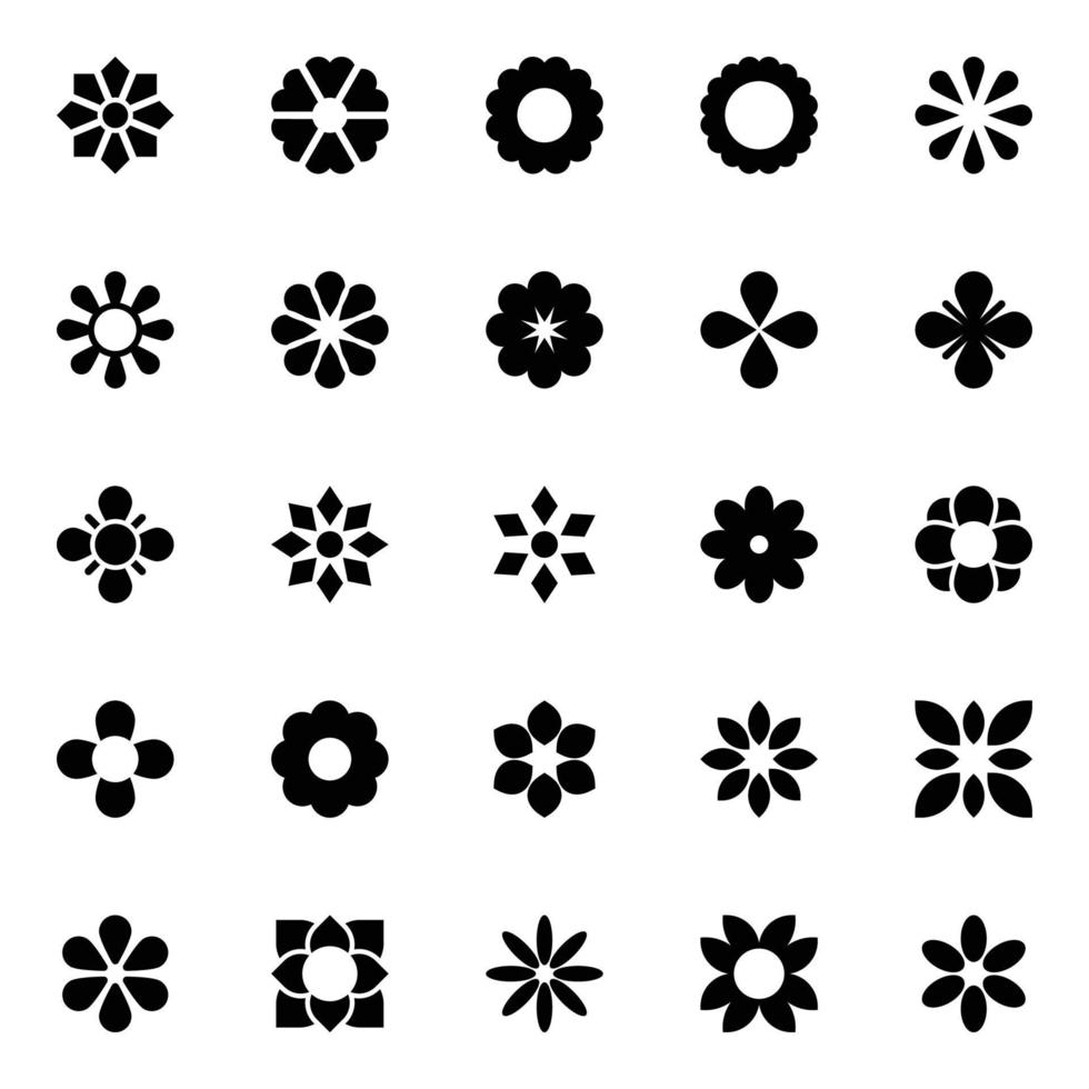 Glyph icons for flowers. 20410041 Vector Art at Vecteezy