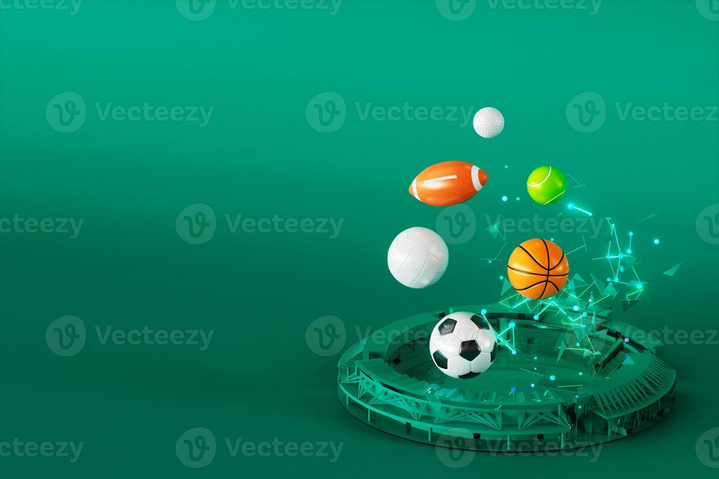 3d football object design. realistic rendering. abstract futuristic background. 3d illustration. motion geometry concept. sport competition graphic. tournament game bet content. soccer ball element. photo