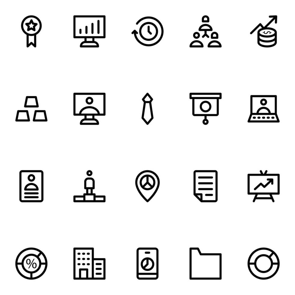 Outline icons for business. vector