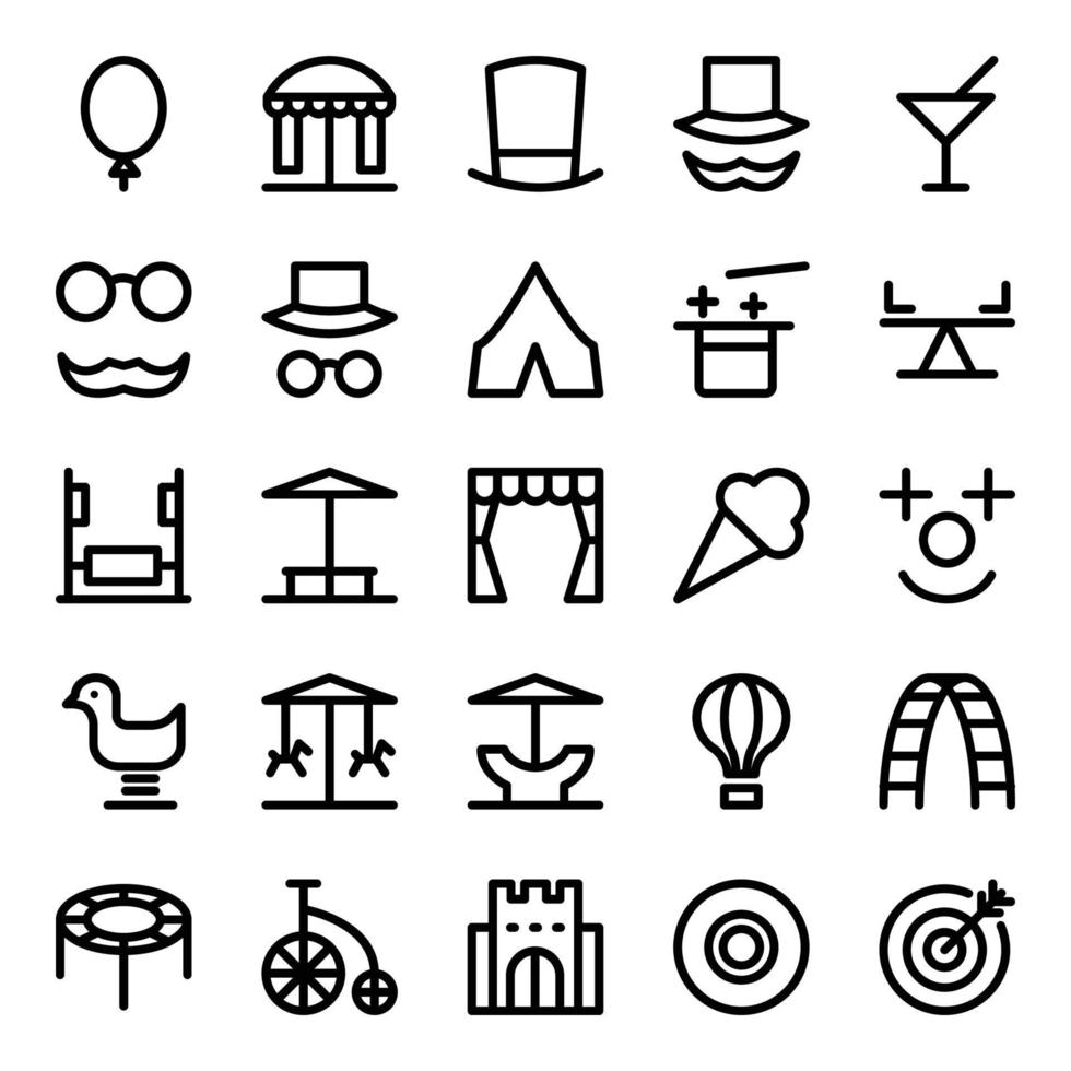 Outline icons for carnival. vector