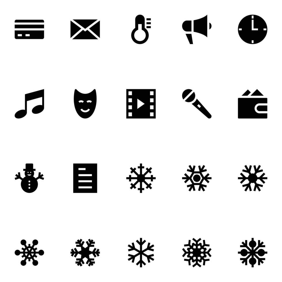 iconos de glifo para navidad. vector