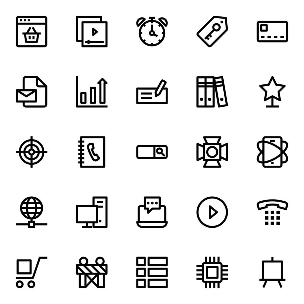 Outline icons for digital marketing. vector