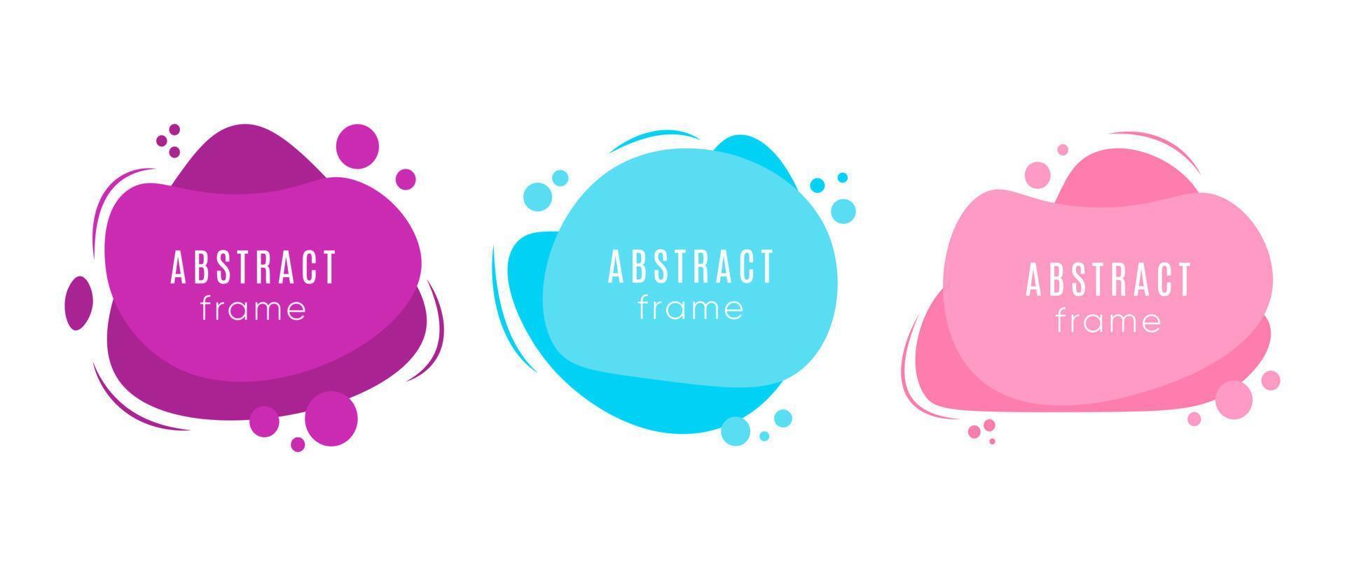 Abstract modern shapes and lines frame set. vector