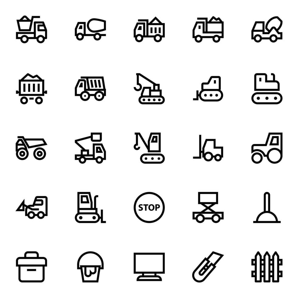 Outline icons for construction. vector
