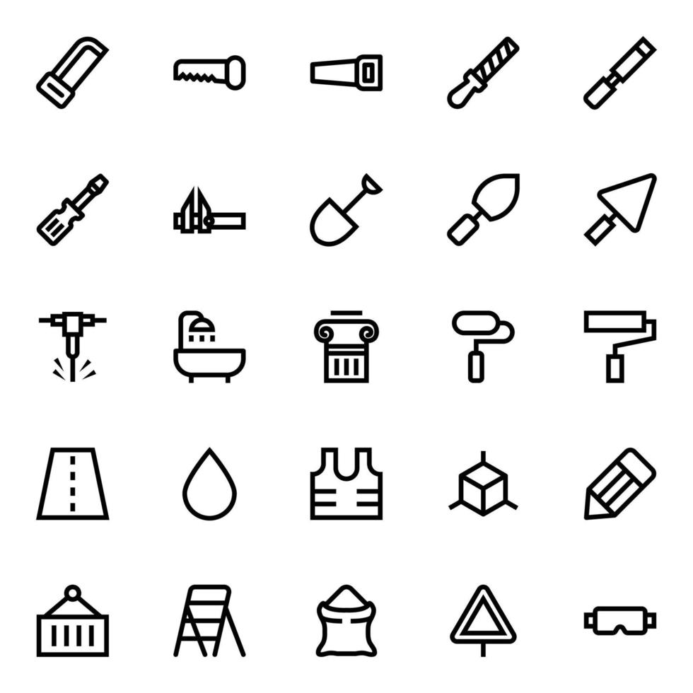 Outline icons for construction. vector