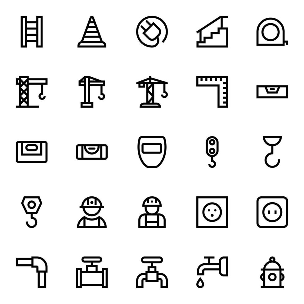 Outline icons for construction. vector