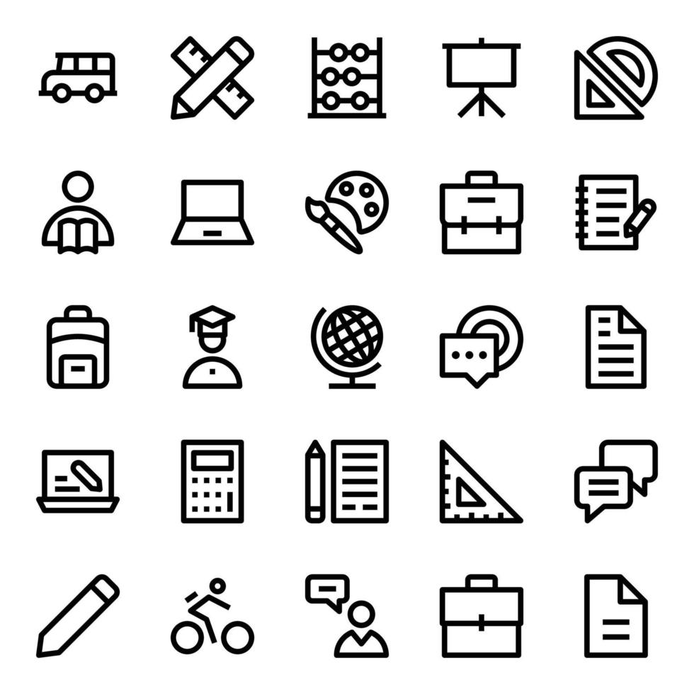 Outline icons for education. vector