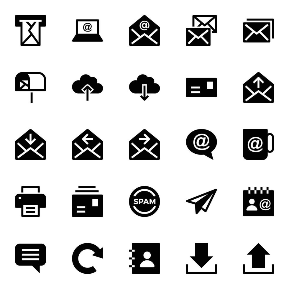 Outline icons for email. vector