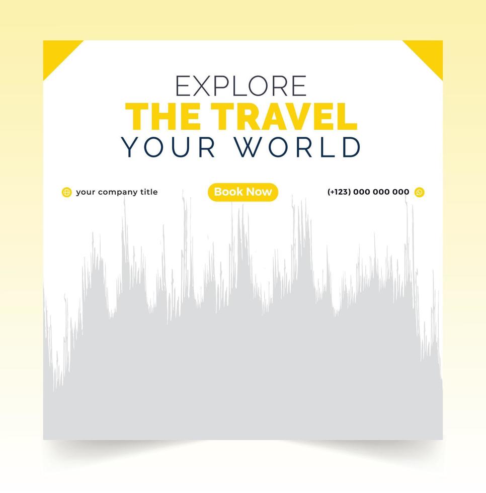 Travel Social media post banner design template vector