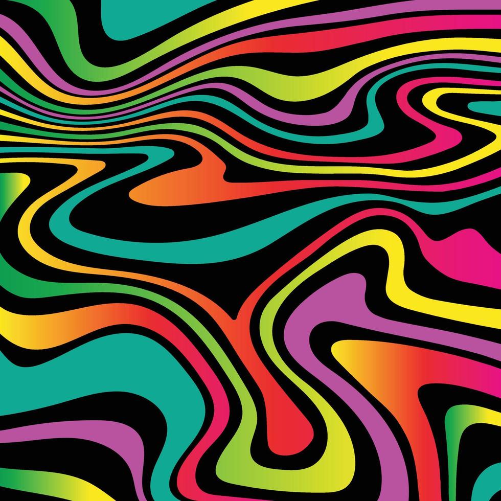 neon abstract wavy background pattern with black vector