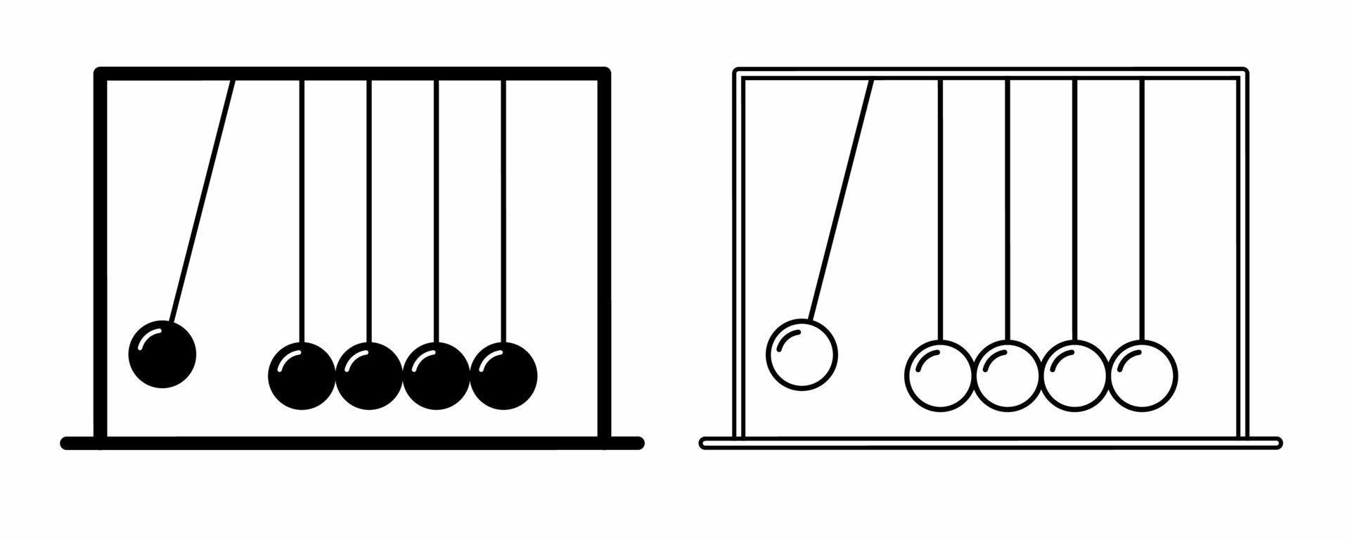 Newton cradle icon set isolated on white background vector