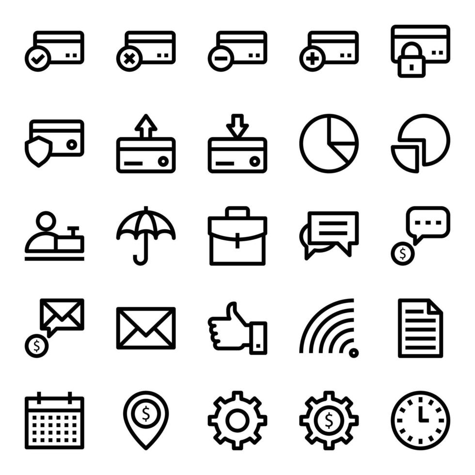 Outline icons for Credit card payments. vector