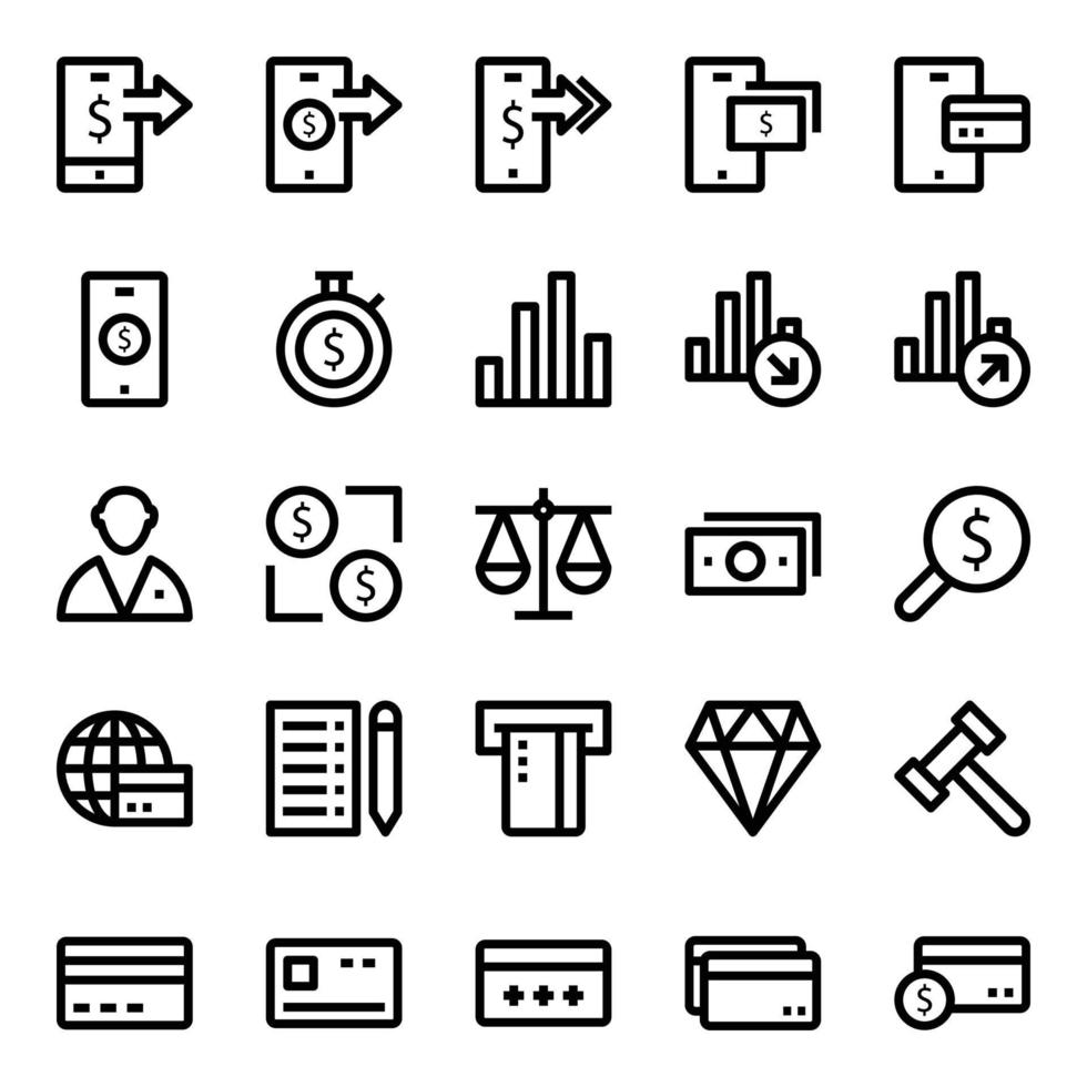 Outline icons for Credit card payments. vector