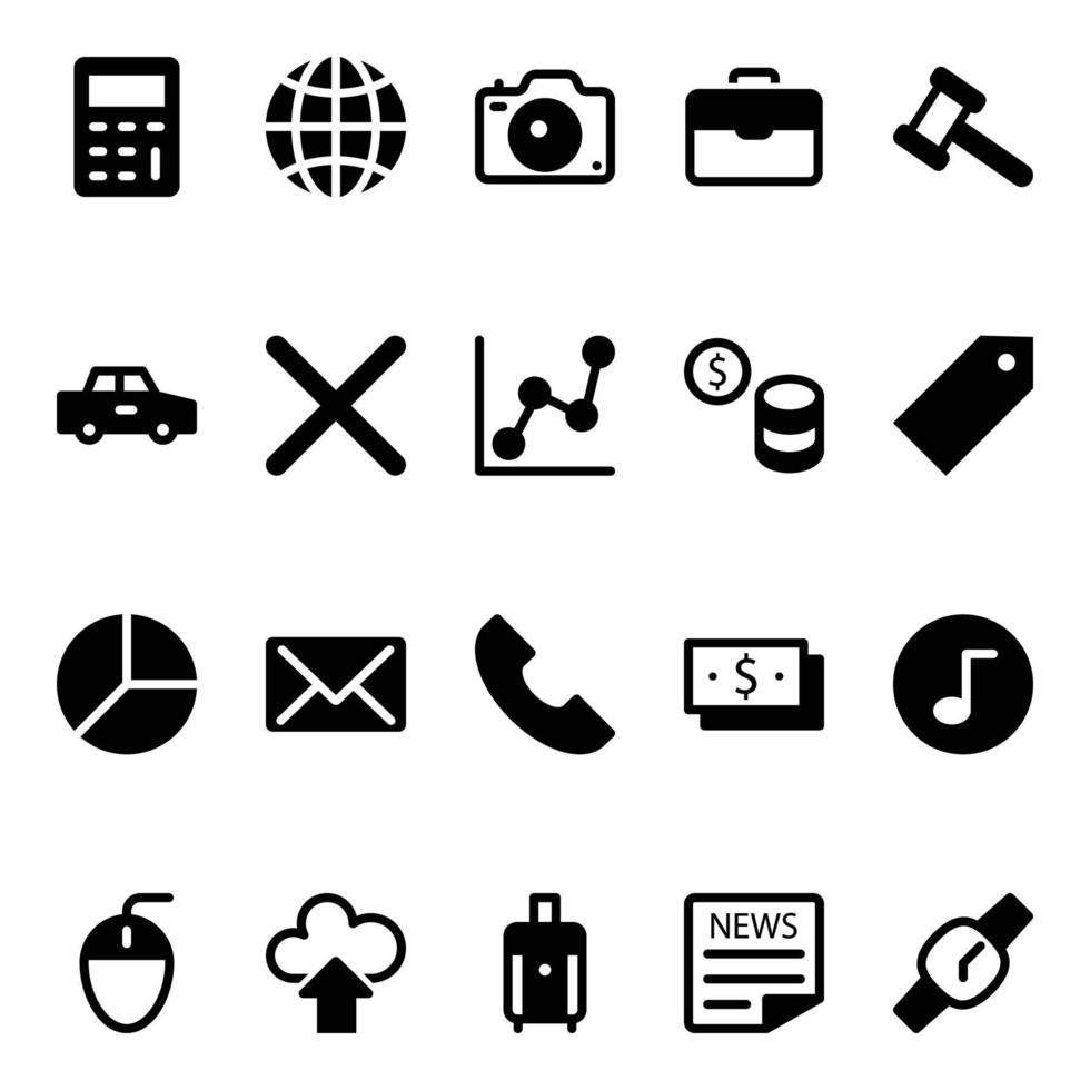 iconos de glifo para comercio electrónico. vector