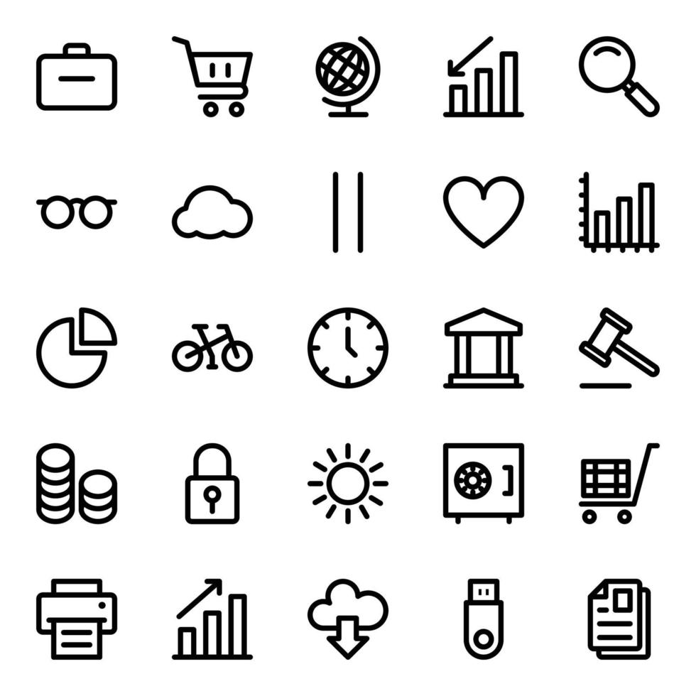 iconos de contorno para el comercio electrónico. vector