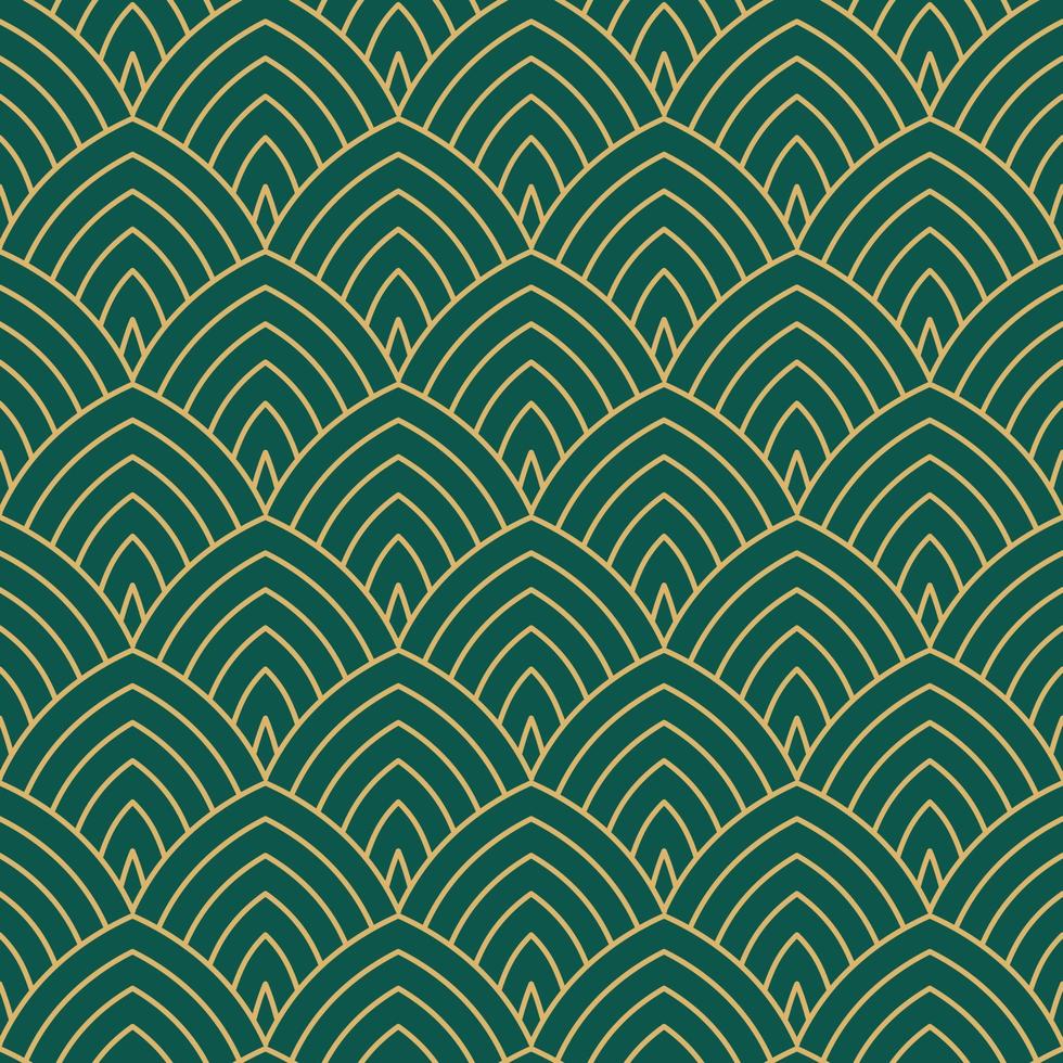 Vintage Art Deco Seamless Pattern. Line art geometric gold shapes. Modern ornaments vector illustration. Gatsby retro elegant background for fabric, wallpaper or wrapping