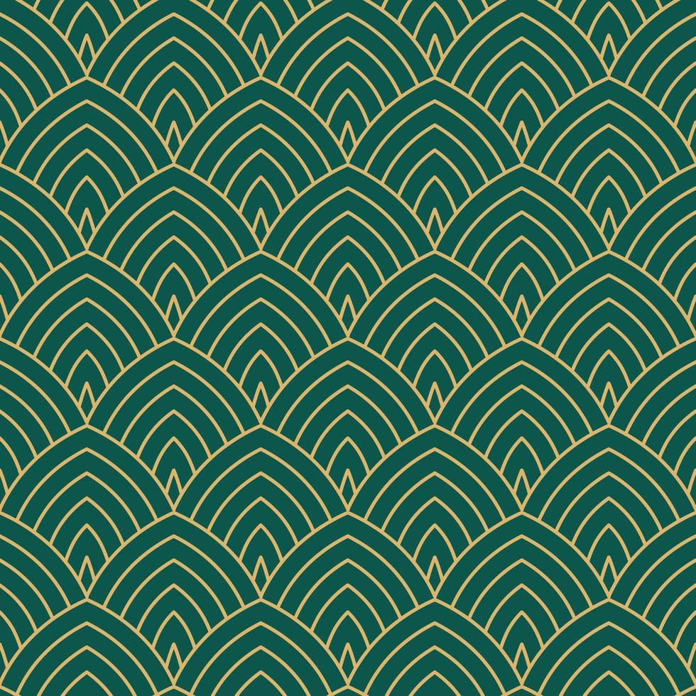 patrón sin costuras art déco vintage. formas geométricas de oro de arte lineal. ilustración vectorial de adornos modernos. fondo elegante retro gatsby para tela, papel tapiz o envoltura vector