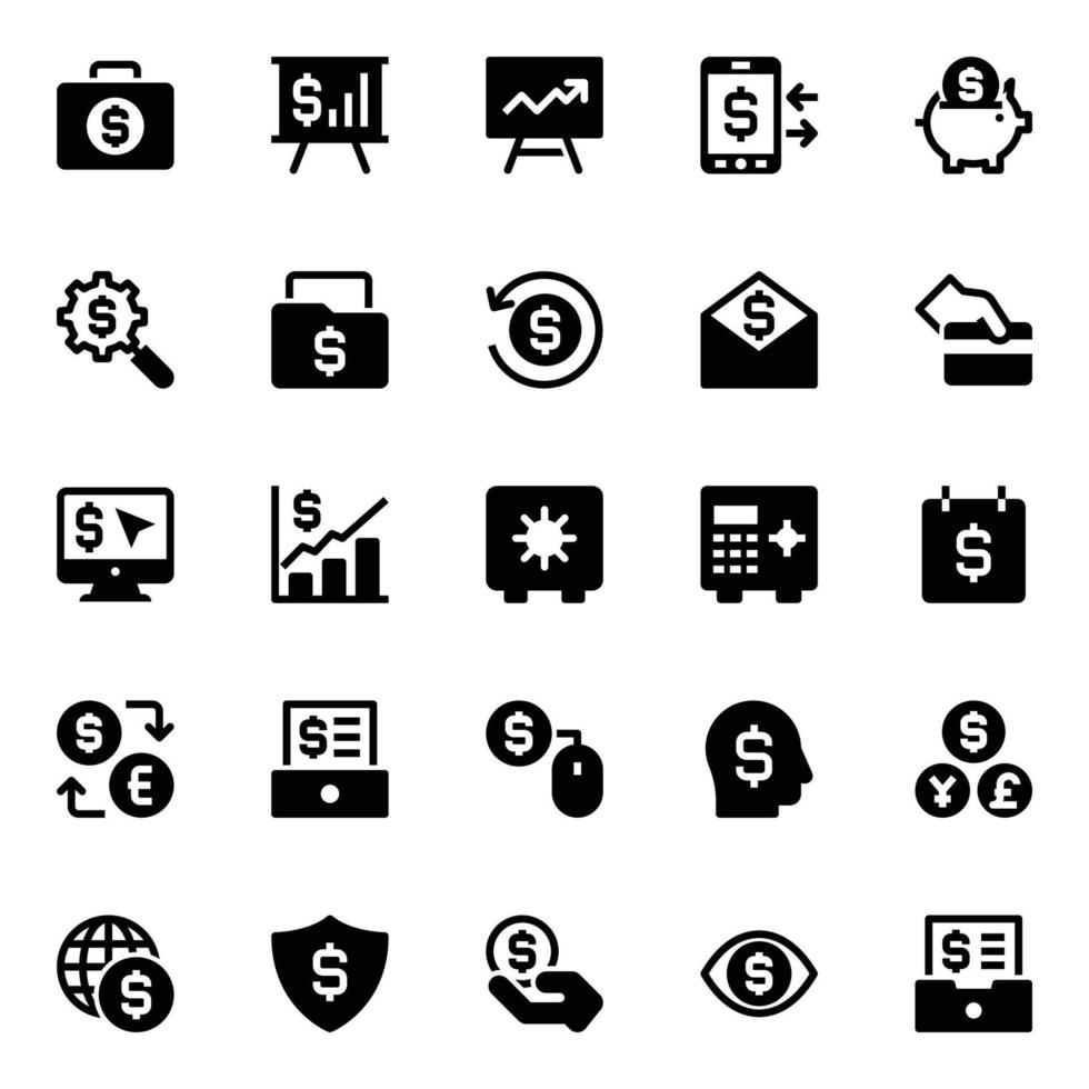 Outline icons for finance and payments. vector