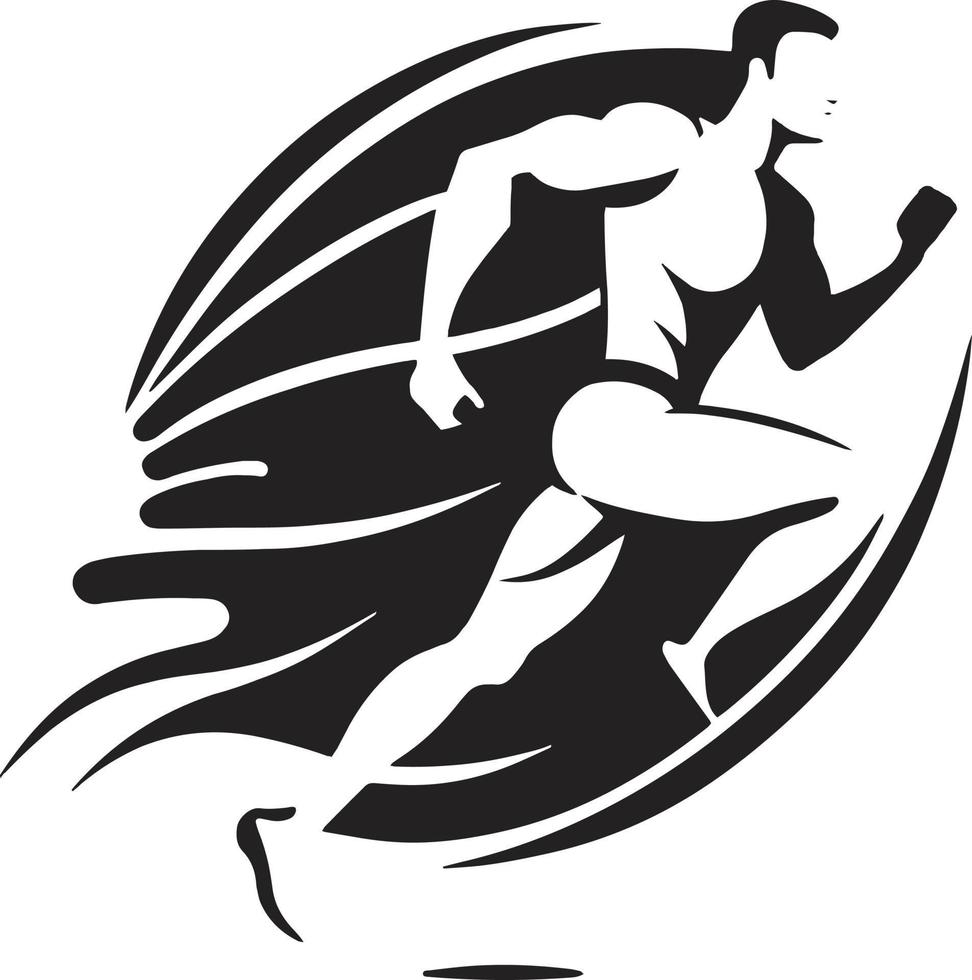 silhouette vector art of the running guy
