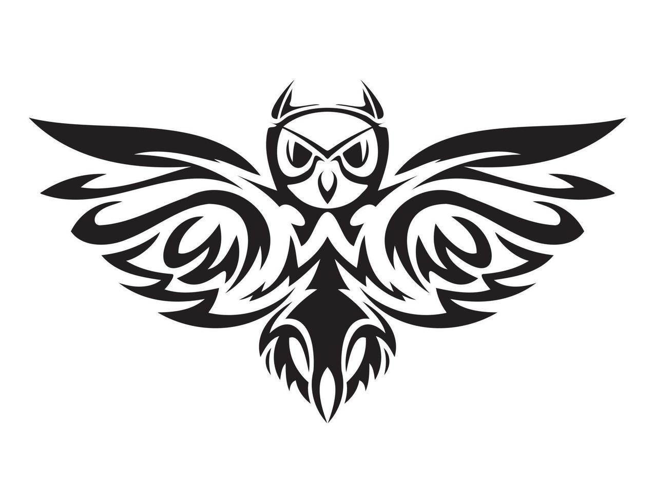Vector Silhotee's art of the Owl in black colour a fully editable and scalable illustration