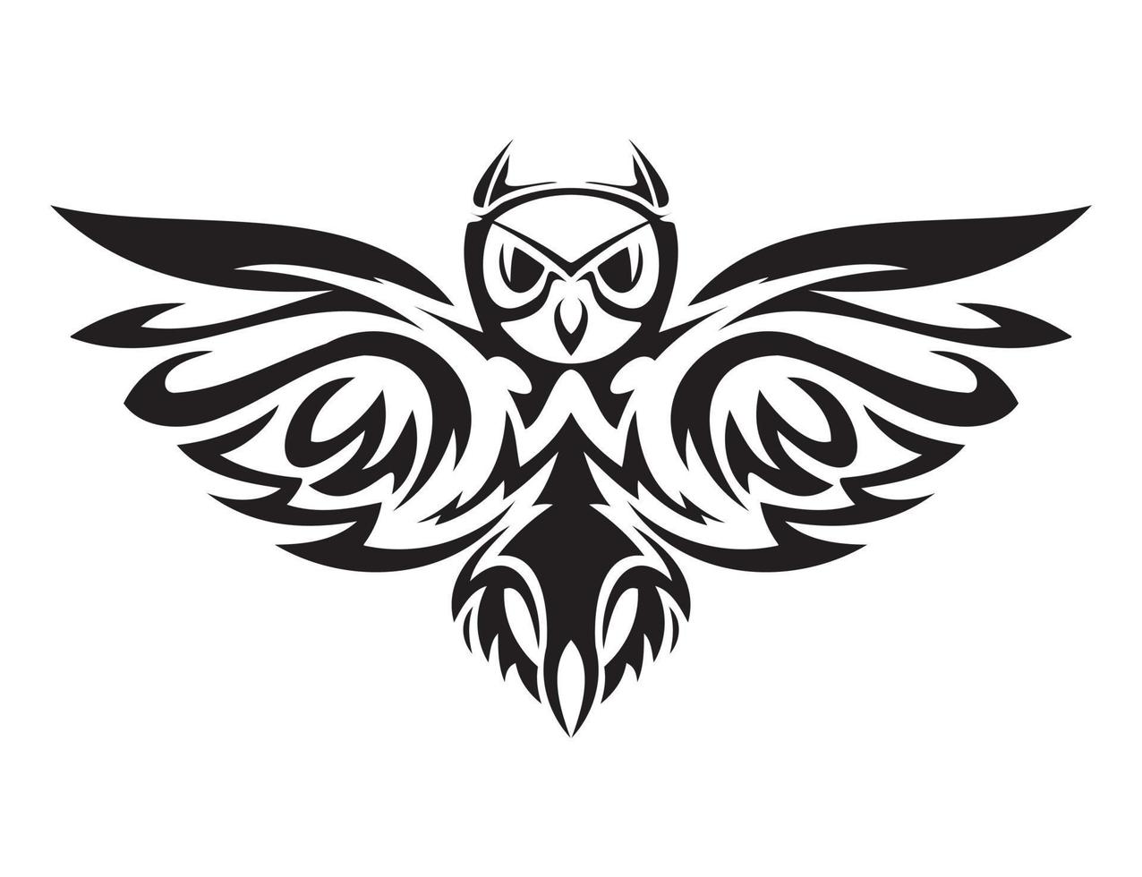 Vector Silhotee's art of the Owl in black colour a fully editable and scalable illustration