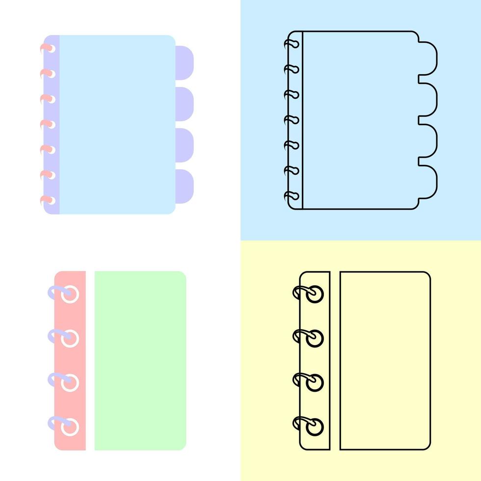 Note book icon soft color with flat syle design vector