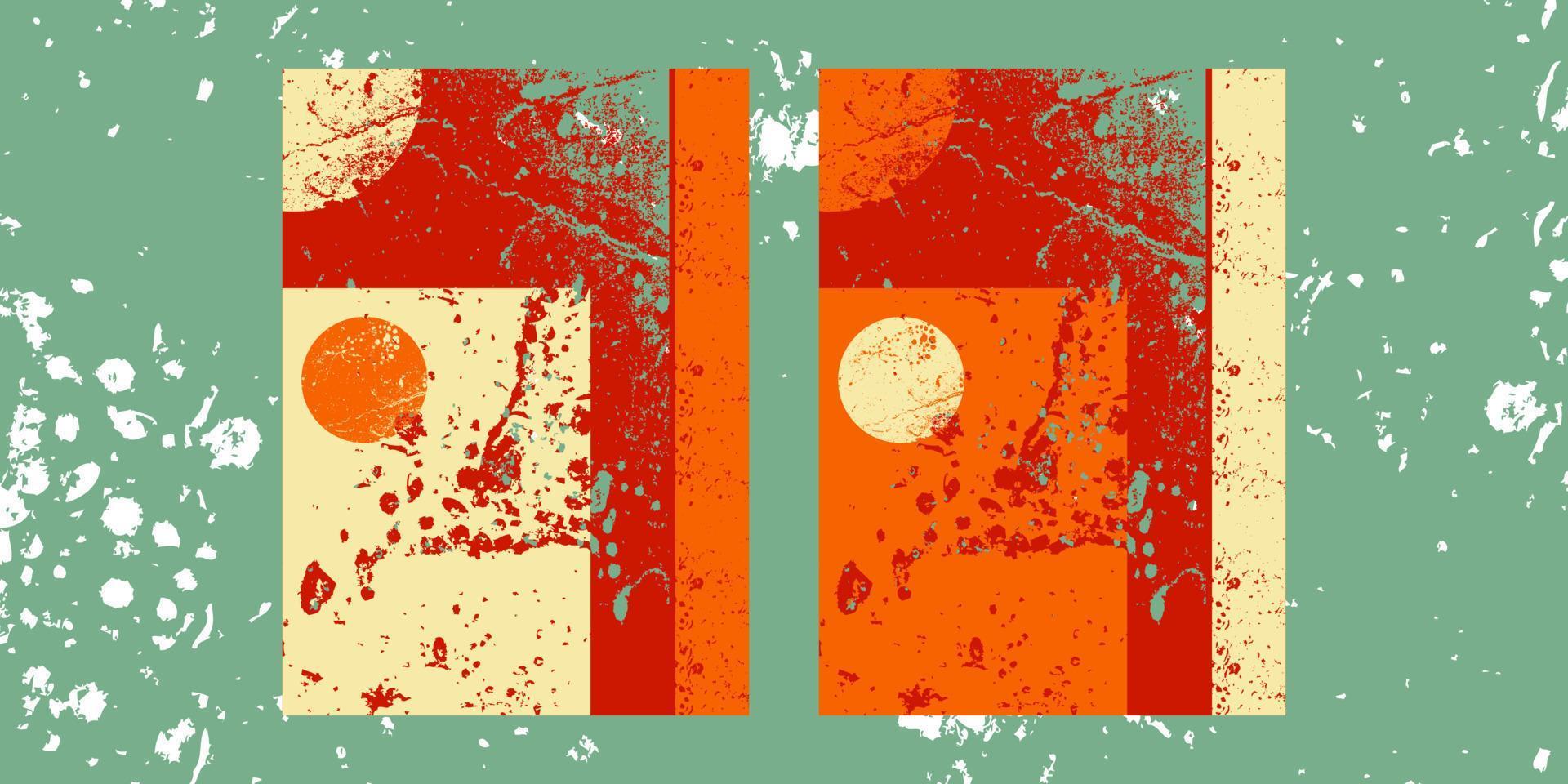 Vintage retro background, set poster, grunge style, flat design vector