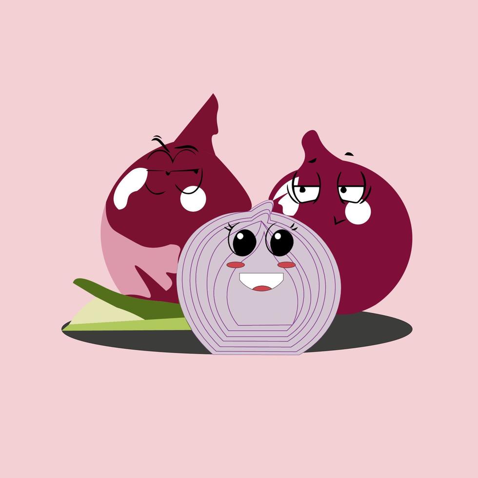 illustration of red onion which is a type of tuber vector