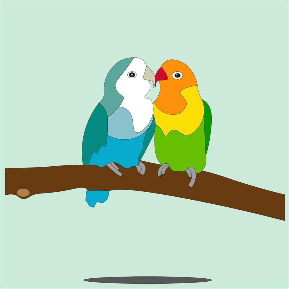 illustration of a lovebird bird native to the forests and savannas of sub-Saharan Africa and Madagascar vector