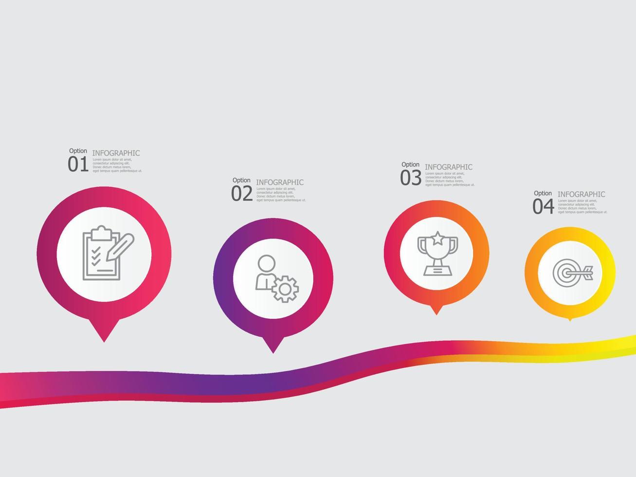 horizontal timeline infographic element report vector