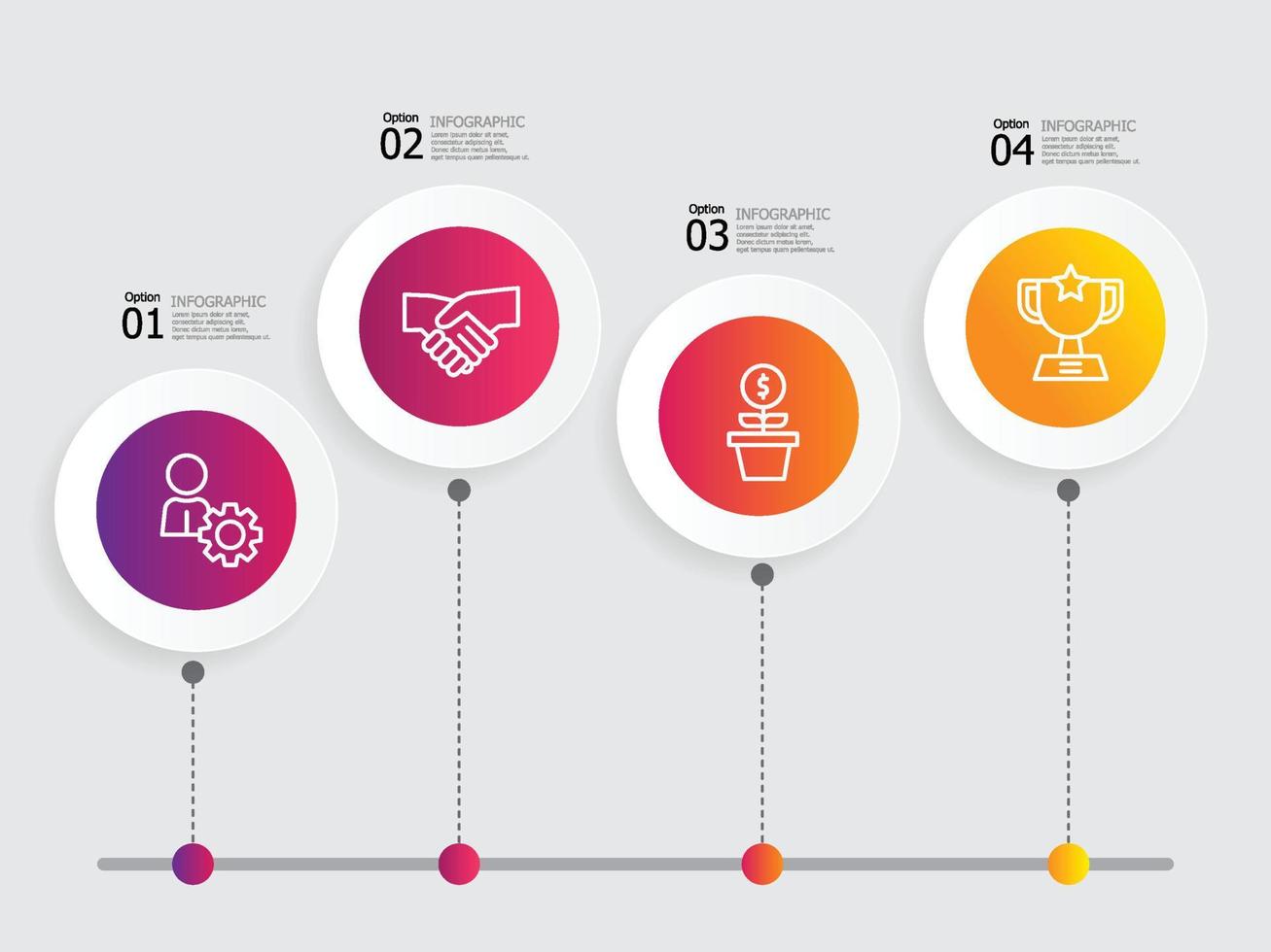 horizontal timeline infographic element report vector