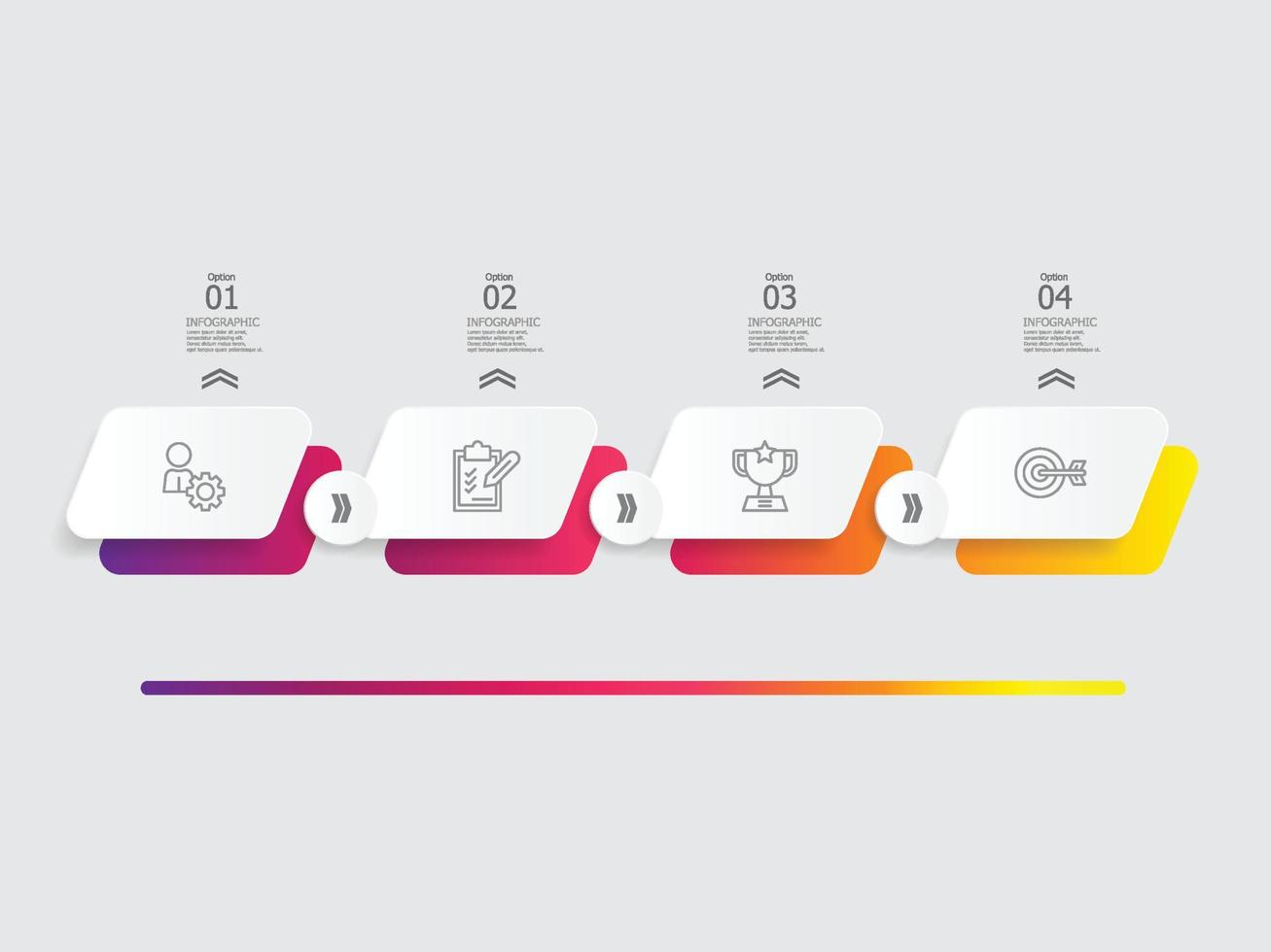 horizontal timeline infographic element report vector