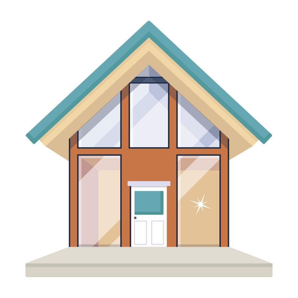 Trendy Home Building vector