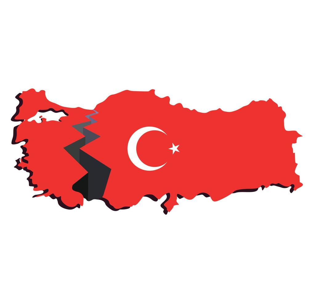 Pray for Turkey Vector illustration .The epicenter of the earthquake in Turkey. Map of Turkey Background
