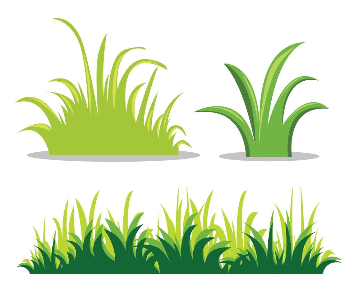 green grass isolated vector illustration. Different doodles of grass