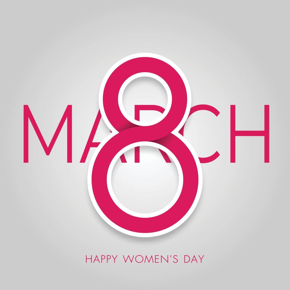 8 march. International Happy women's day. Flat design. Eight symbol. Minimal and clean. Easy to edit. Vector