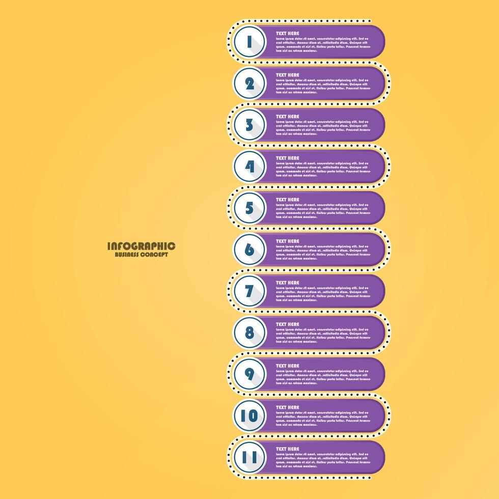 Infographic with 11 steps, process or options. vector