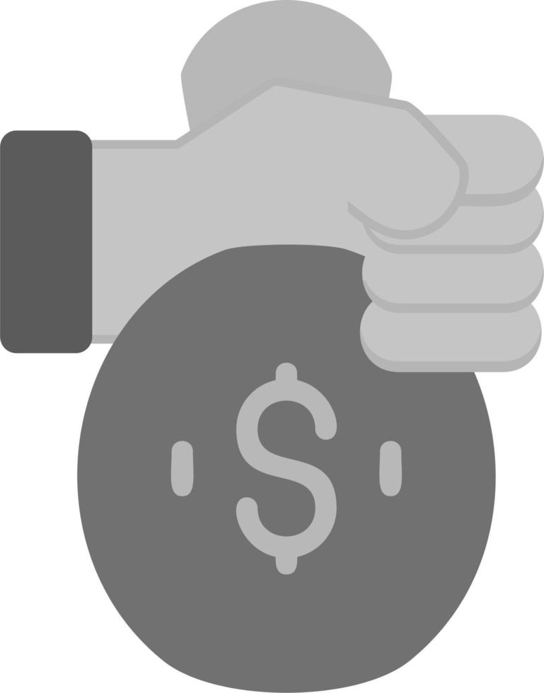 dinero bolso mano vector icono