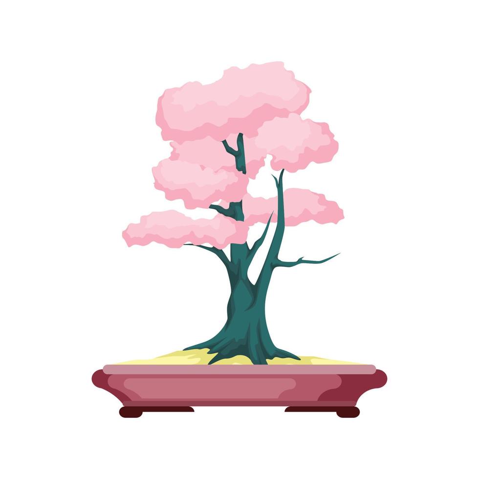 logotipo del árbol bonsái. diseño de ilustración de vector de árbol bonsai