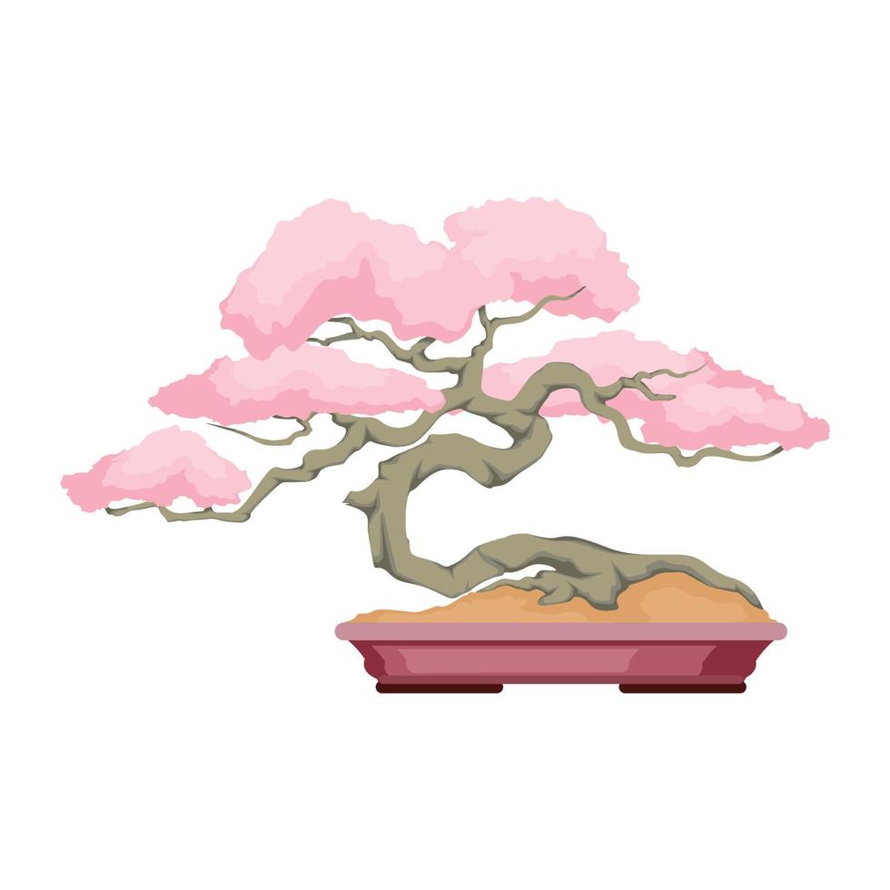 logotipo del árbol bonsái. diseño de ilustración de vector de árbol bonsai