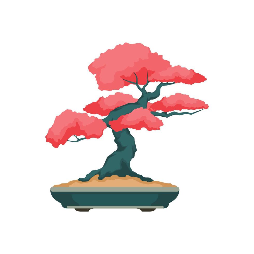 logotipo del árbol bonsái. diseño de ilustración de vector de árbol bonsai