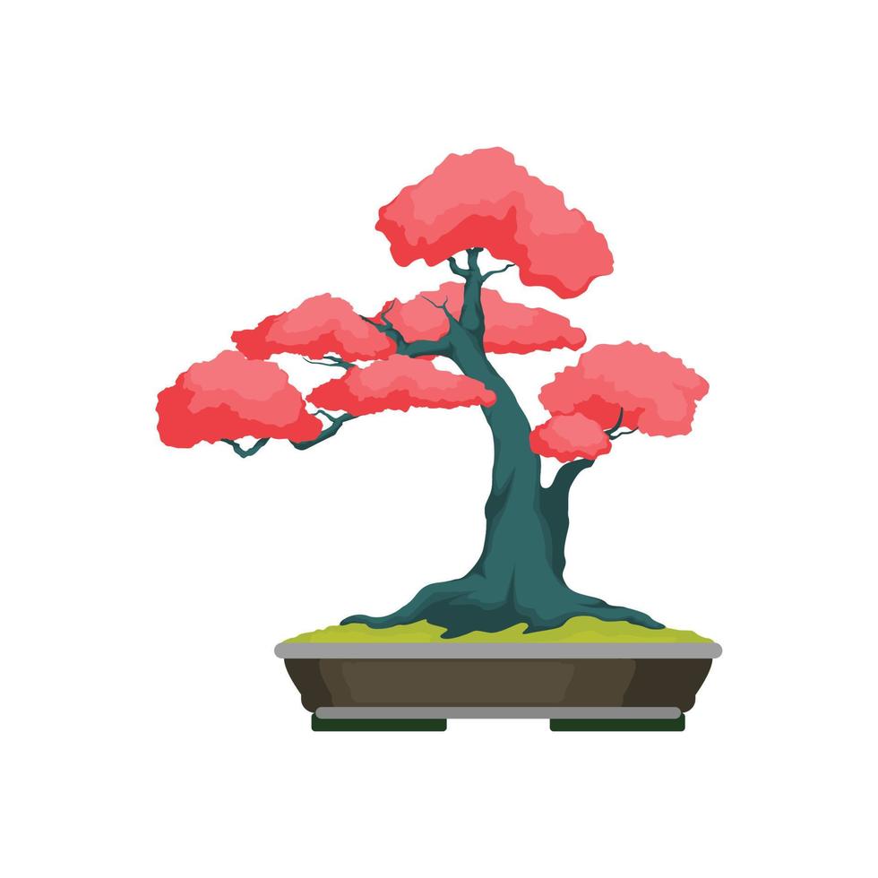 logotipo del árbol bonsái. diseño de ilustración de vector de árbol bonsai