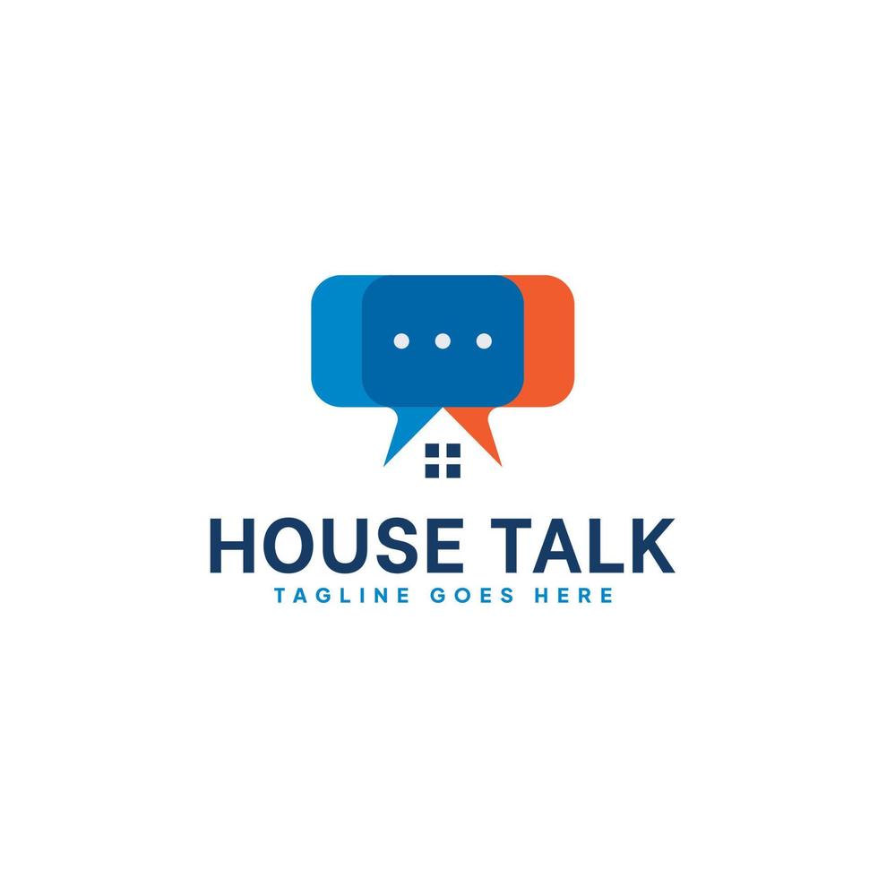 House talk logo, talk and house vector symbol concept.