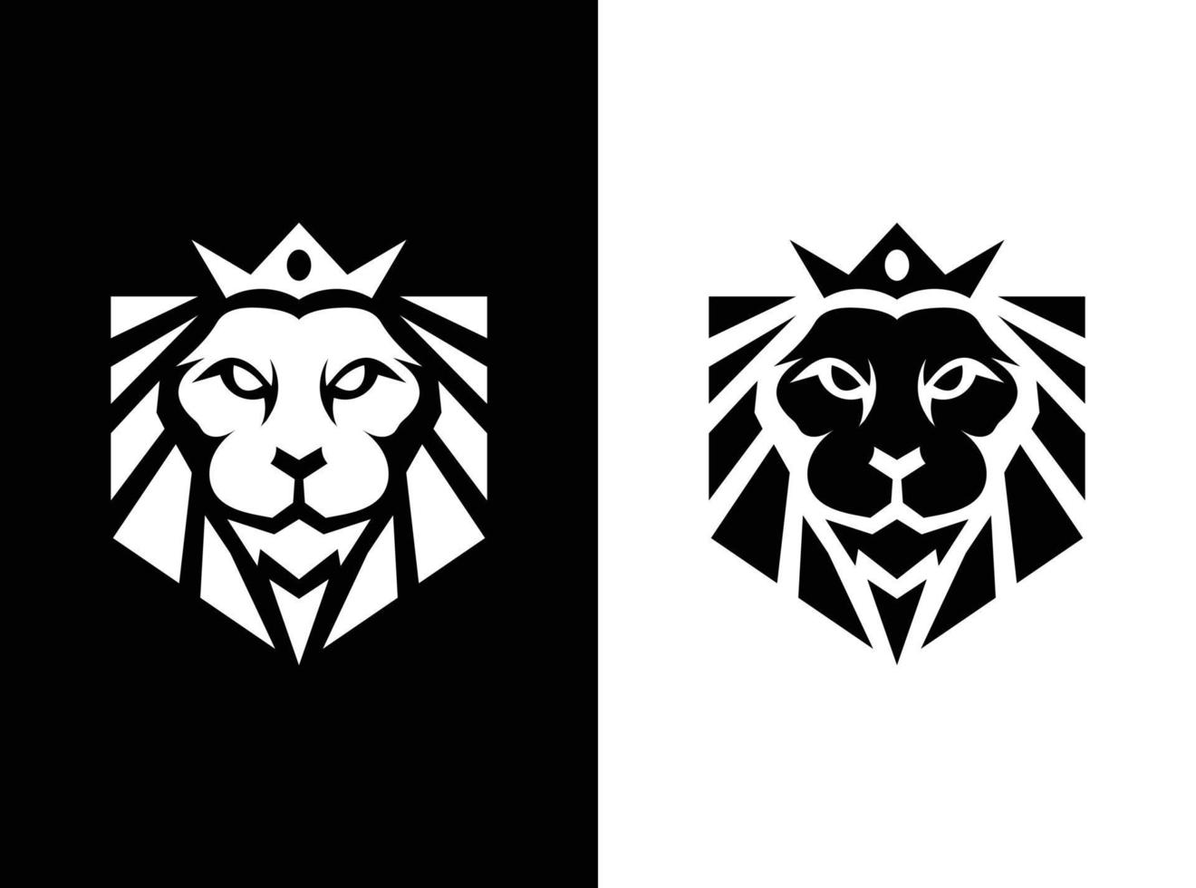 Royal king lion crown symbols. Lion animal logo. Premium luxury brand identity icon. Vector illustration.