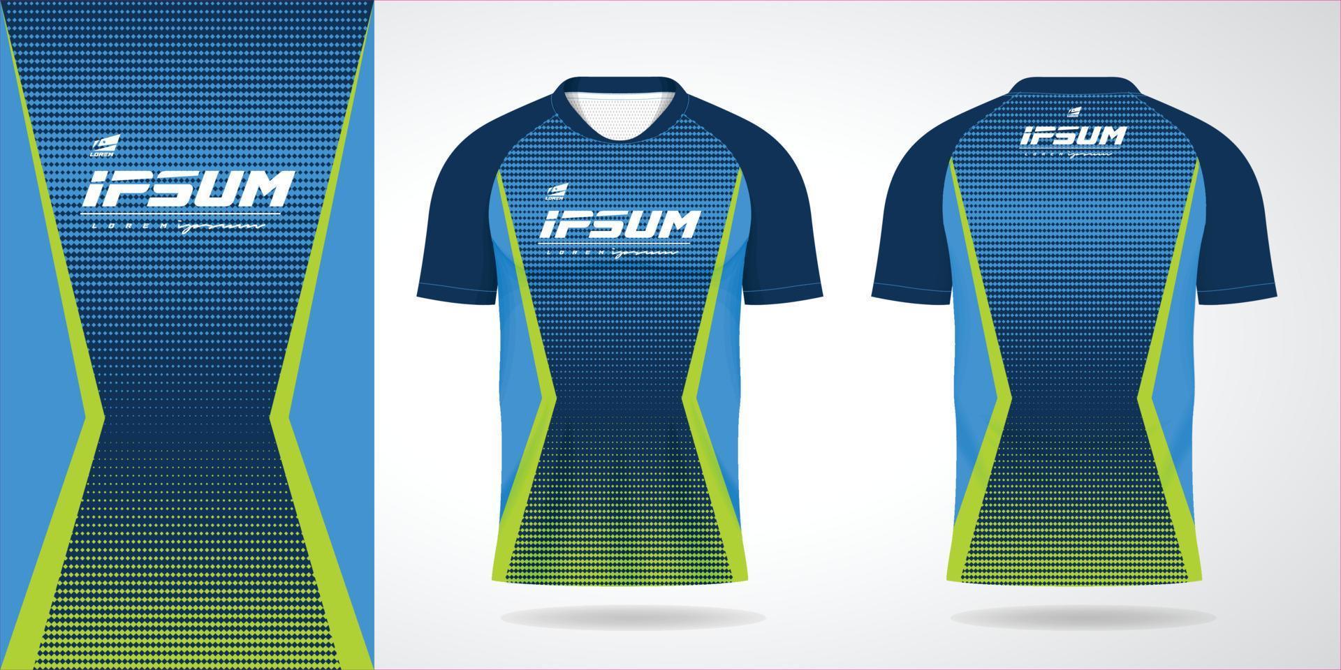 blue green jersey sport design template vector