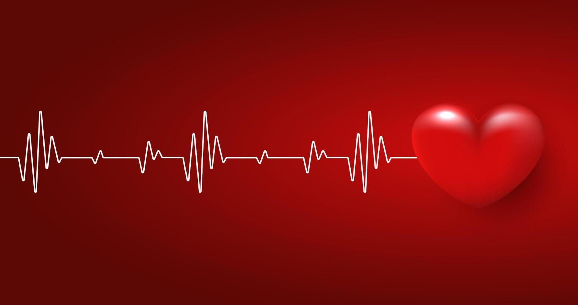 Healthcare heart shape with red cardio pulse. heartbeat lone, medical abstract background. modern simple design. icon. sign or logo. vector design.