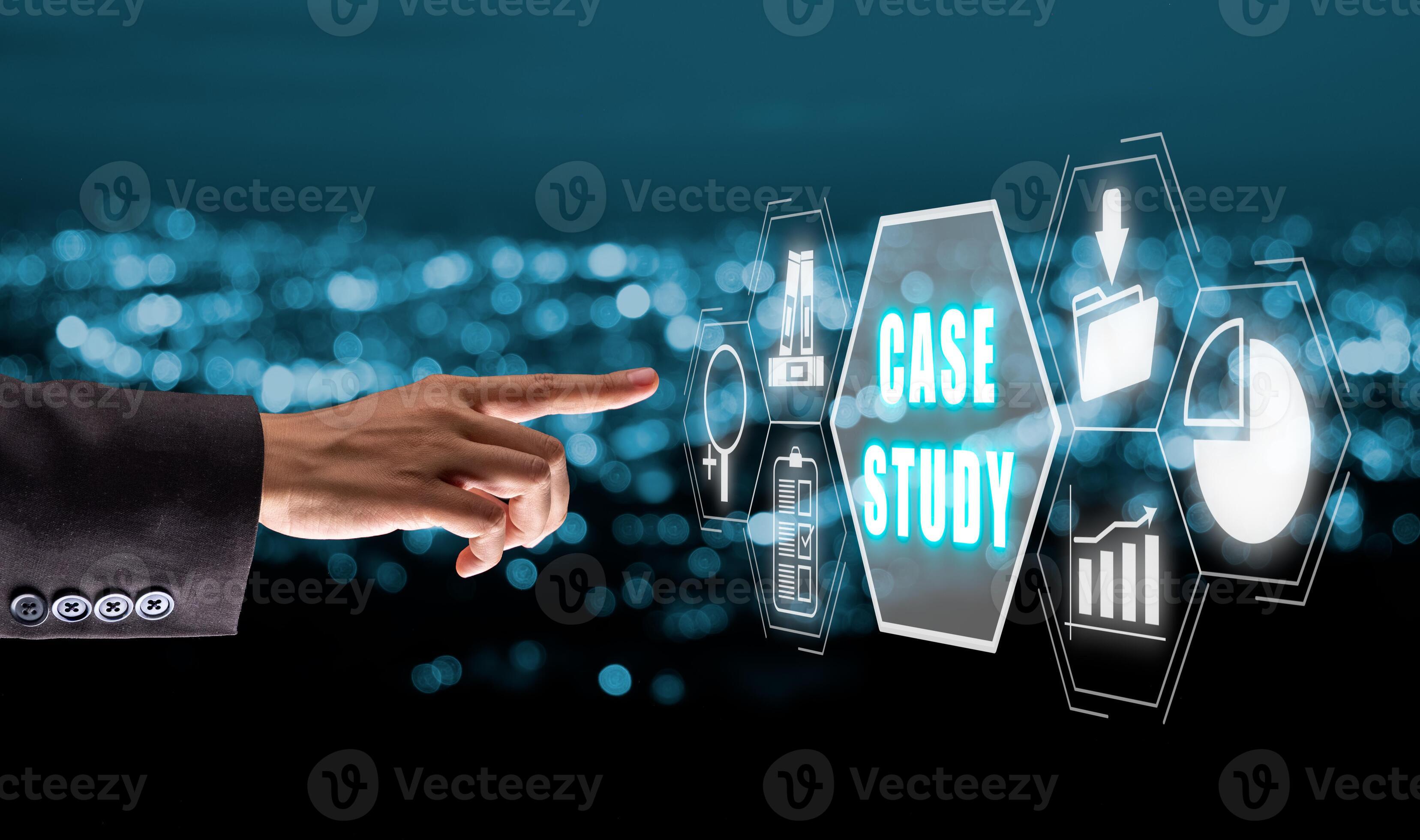 Case Study Education Concept Business Hand Touching Case Study Icon On case-study-education-concept-business-hand-touching-case-study-icon-on